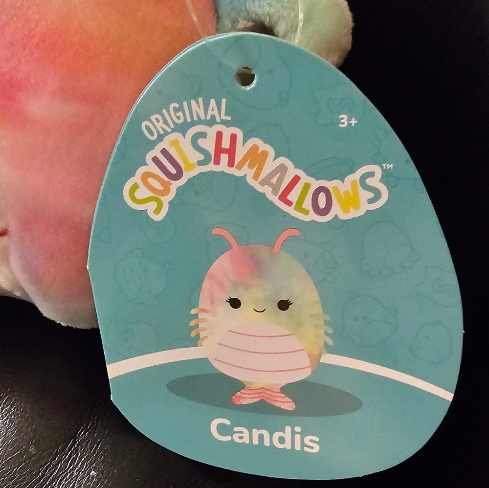 Squishmallow Candis the Shrimp Colorful Tie Dye Plush 5 Inch Toy New With Tags - Picture 3 of 11